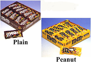 M&M's (Plain or Peanut) By the Box (36 Count)