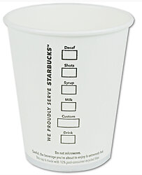 16 oz. Starbucks Logo Paper Hot Cups, White/Green Disposable Coffee Cups  1,000/Case